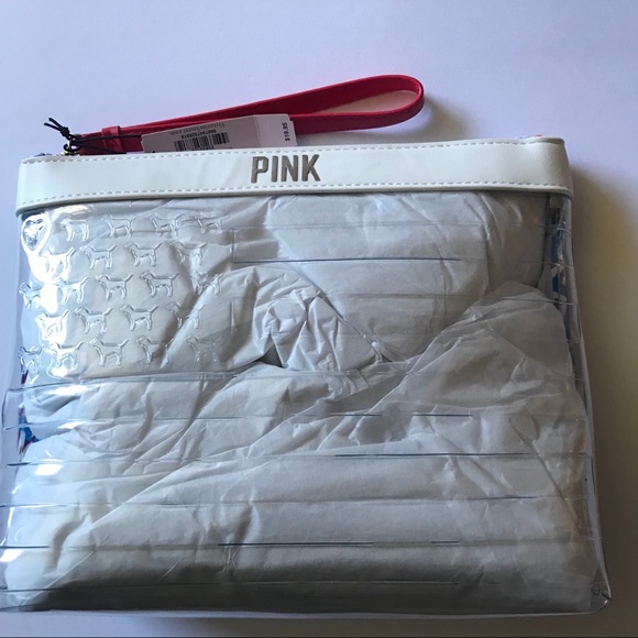 PINK Victoria’s Secret Clear Zippered Makeup Bag - Picture 2 of 2